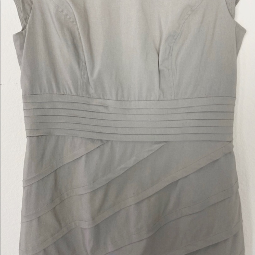 Adrianna Papell Sheath Dress Gray/ Beige Size 10 - Picture 6 of 8